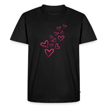 Hearts heart pattern - Men's Premium Organic T-Shirt - black - Front - Nico (187cm)