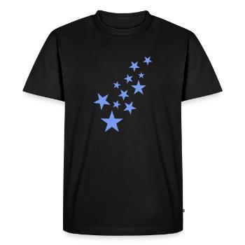 Star asterisk pattern blue - Men's Premium Organic T-Shirt - black - Front - Nico (187cm)