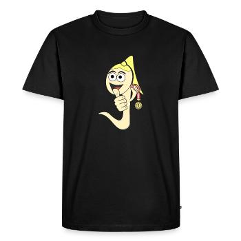 Gagnant sperme féminin drôle numéro 1 - T-shirt Premium bio Homme - noir - Devant - Nico (187cm)