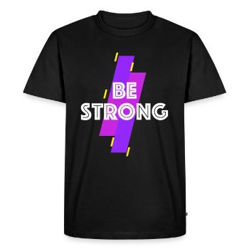 Soyez fort | être fort, best-seller, motivation - T-shirt Premium bio Homme - noir - Devant - Nico (187cm)