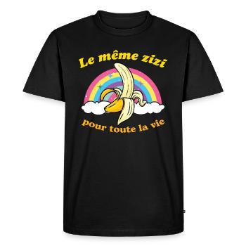 Cadeau EVJF Future Mariée Humour Zizi Bride Femme - T-shirt Premium bio Homme - noir - Devant - Nico (187cm)