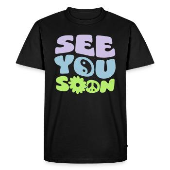 A bientôt - T-shirt Premium bio Homme - noir - Devant - Nico (187cm)