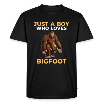 Juste Un Garçon Qui Aime Bigfoot - Bigfootdesign - T-shirt Premium bio Homme - noir - Devant - Nico (187cm)