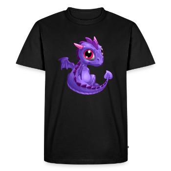 Bébé dragon violet | Mignon bébé dragon violet - T-shirt Premium bio Homme - noir - Devant - Nico (187cm)