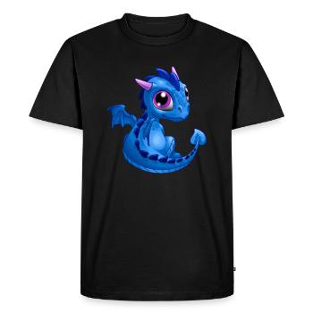 Baby Dragon Blue | Cute Blue Baby Dragon - Men's Premium Organic T-Shirt - black - Front - Nico (187cm)