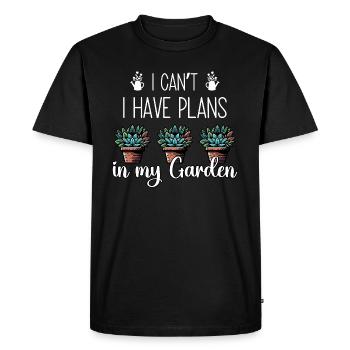 I Can't I Have Plans In My Garden - Men's Premium Organic T-Shirt - black - Front - Nico (187cm)