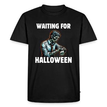 En attendant Halloween - T-shirt Premium bio Homme - noir - Devant - Nico (187cm)