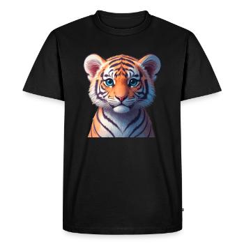 Bébé tigre du Bengale - T-shirt Premium bio Homme - noir - Devant - Nico (187cm)