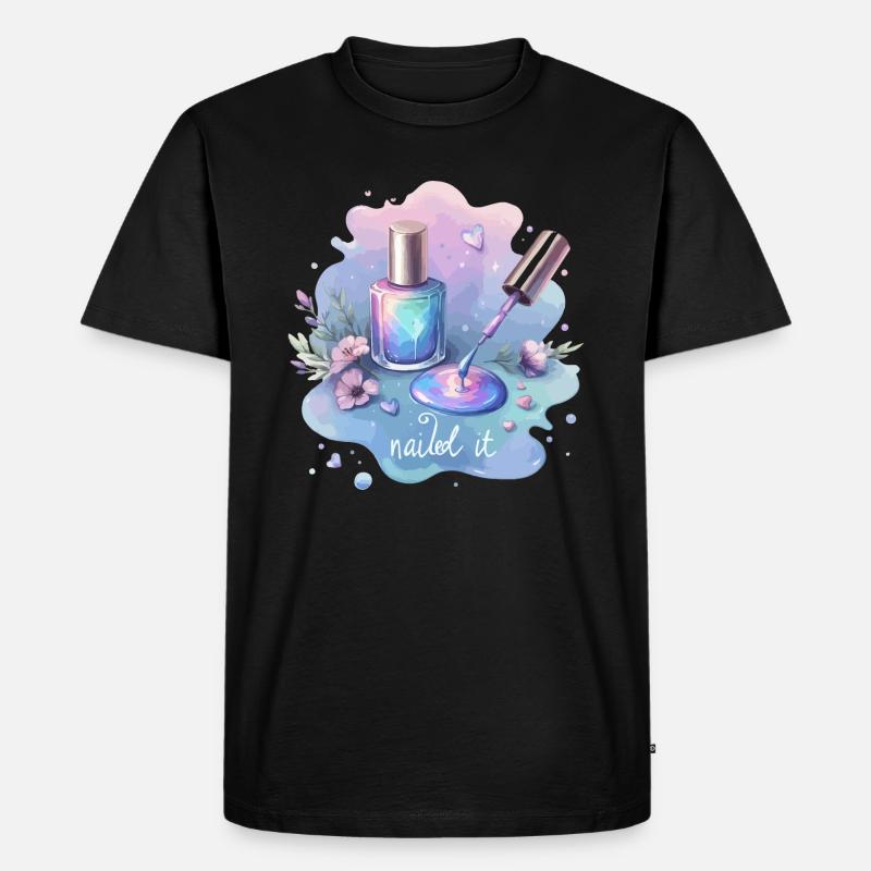 Nailed it Nagellack Nagelstudio - Männer Premium Bio T-Shirt - Schwarz