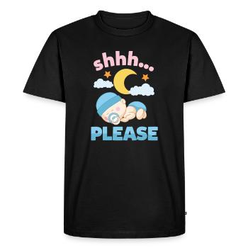 Shhh bébé dort douce - T-shirt Premium bio Homme - noir - Devant - Nico (187cm)