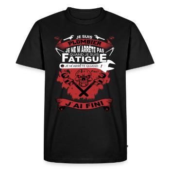 Plumber Shirt • Finish the job • Gift Key - Men's Premium Organic T-Shirt - black - Front - Nico (187cm)
