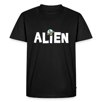 Vaisseau spatial alien - T-shirt Premium bio Homme - noir - Devant - Nico (187cm)