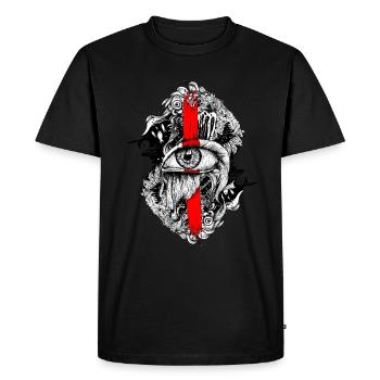Second eye ocean - Men's Premium Organic T-Shirt - black - Front - Nico (187cm)