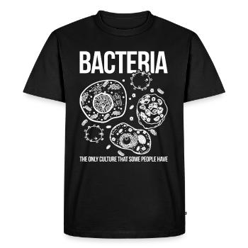 Bacteria funny saying biology - Men's Premium Organic T-Shirt - black - Front - Nico (187cm)