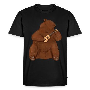 Ukulele - Men's Premium Organic T-Shirt - black - Front - Nico (187cm)
