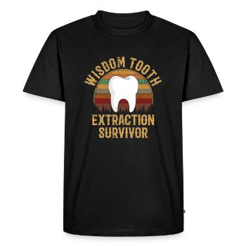 wisdom tooth extraction survivor, wisdom teeth - Men's Premium Organic T-Shirt - black - Front - Nico (187cm)