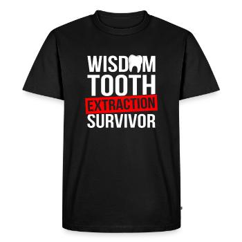 wisdom tooth extraction survivor, wisdom teeth - Men's Premium Organic T-Shirt - black - Front - Nico (187cm)
