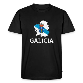 galicia map flag, galician - Men's Premium Organic T-Shirt - black - Front - Nico (187cm)