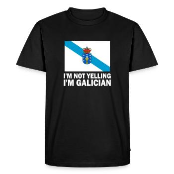 i'm not yelling i'm galician, galicia - Men's Premium Organic T-Shirt - black - Front - Nico (187cm)
