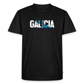 galicia flag, galician - Men's Premium Organic T-Shirt - black - Front - Nico (187cm)
