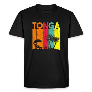 tonga, vintage polynesian tonga - Men's Premium Organic T-Shirt - black - Front - Nico (187cm)