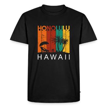 Honolulu hawaiian, hawaii - Men's Premium Organic T-Shirt - black - Front - Nico (187cm)