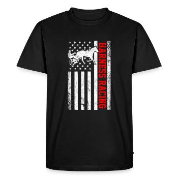 Harness racing american flag - Men's Premium Organic T-Shirt - black - Front - Nico (187cm)