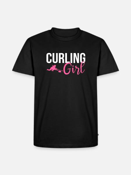Curling girl, curling - Men's Premium Organic T-Shirt - black