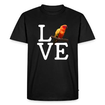 i love conure, parrot sun conure - Men's Premium Organic T-Shirt - black - Front - Nico (187cm)