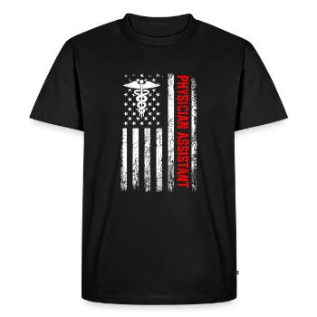 Physician Assistant american flag, Physician Assi - Men's Premium Organic T-Shirt - black - Front - Nico (187cm)
