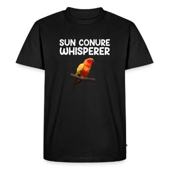 sun conure whisperer, parrot sun conure - Men's Premium Organic T-Shirt - black - Front - Nico (187cm)
