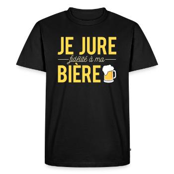 Je jure fidélité à ma bière humour alcool apéro - T-shirt Premium bio Homme - noir - Devant - Nico (187cm)