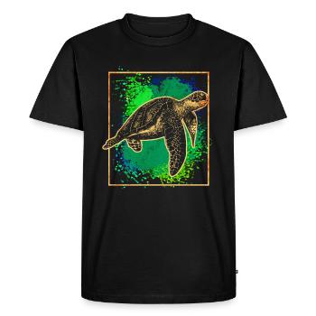 Tortue marine - T-shirt Premium bio Homme - noir - Devant - Nico (187cm)