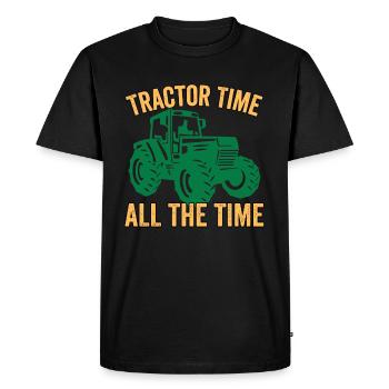 Le temps du tracteur tout le temps - T-shirt Premium bio Homme - noir - Devant - Nico (187cm)