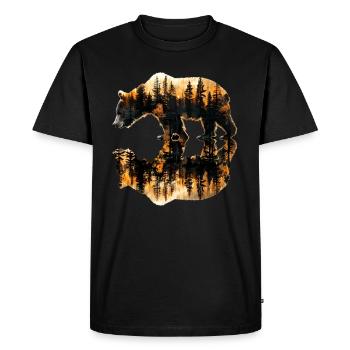 Wildlife Trees Outdoors Nature Retro Forest - Men's Premium Organic T-Shirt - black - Front - Nico (187cm)