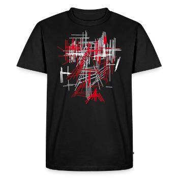 abstract - Men's Premium Organic T-Shirt - black - Front - Nico (187cm)