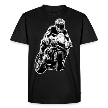 Moto moto motocyclistes Biker Lifestyle - T-shirt Premium bio Homme - noir - Devant - Nico (187cm)