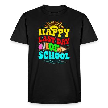 Joyeux dernier jour d’école 2024 remise des diplômes - T-shirt Premium bio Homme - noir - Devant - Nico (187cm)