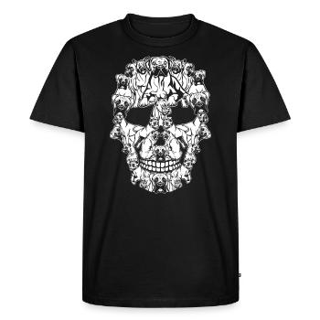 Crâne de chien boxerHalloween - T-shirt Premium bio Homme - noir - Devant - Nico (187cm)