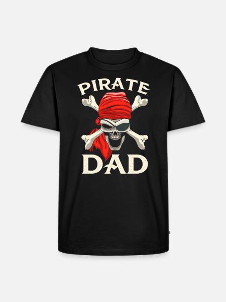 pirate dad skull crossbones - Men's Premium Organic T-Shirt - black