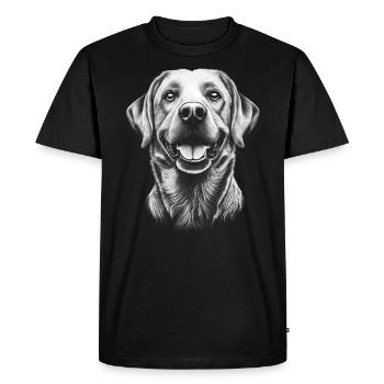 Labrador Portrait Labbi Labrador Retriever Dogs - Men's Premium Organic T-Shirt - black - Front - Nico (187cm)