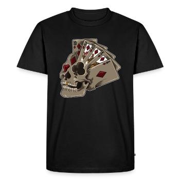 Crâne de poker | Dealer Zocker Lucky Jackpot - T-shirt Premium bio Homme - noir - Devant - Nico (187cm)