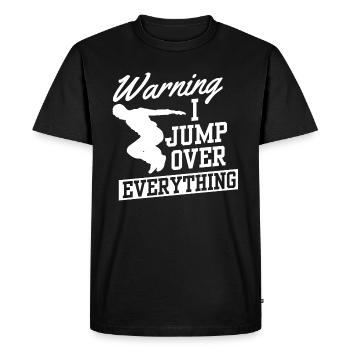 Avertissement je saute par-dessus tout cadeau de coureur de parkour - T-shirt Premium bio Homme - noir - Devant - Nico (187cm)