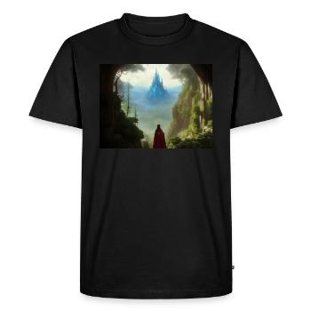 The hero's path - Men's Premium Organic T-Shirt - black - Front - Nico (187cm)