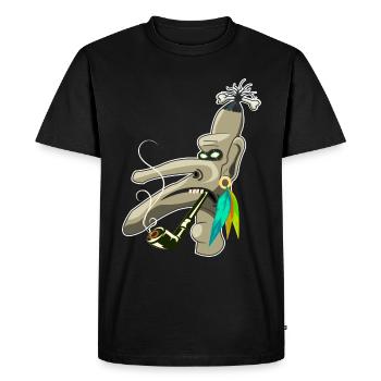 Voodoo Design, with the cool Voodoo Priests - Men's Premium Organic T-Shirt - black - Front - Nico (187cm)