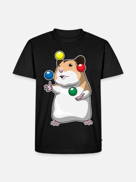 Hamster juggler juggling - Men's Premium Organic T-Shirt - black