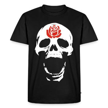 The White Skull and the Rose - Men's Premium Organic T-Shirt - black - Front - Nico (187cm)
