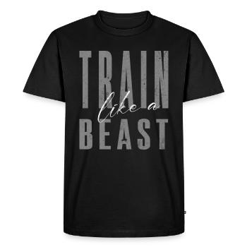Entraînez-vous comme une bête Fitness - T-shirt Premium bio Homme - noir - Devant - Nico (187cm)