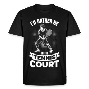 Je préfère être sur le court de tennis - T-shirt Premium bio Homme - noir - Devant - Nico (187cm)