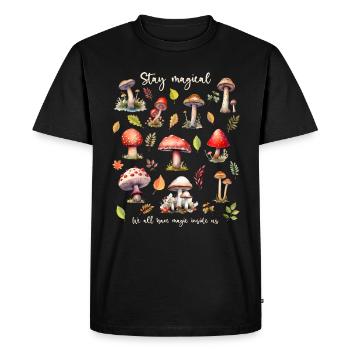 Les champignons sont magiques. Amoureux de la nature. - T-shirt Premium bio Homme - noir - Devant - Nico (187cm)